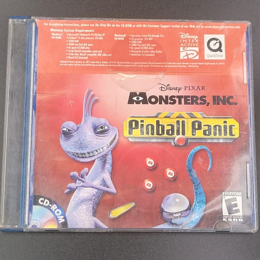 Disney Pixar Monsters, Inc. Pinball Panic PC CD-ROM Game Disney Interactive
